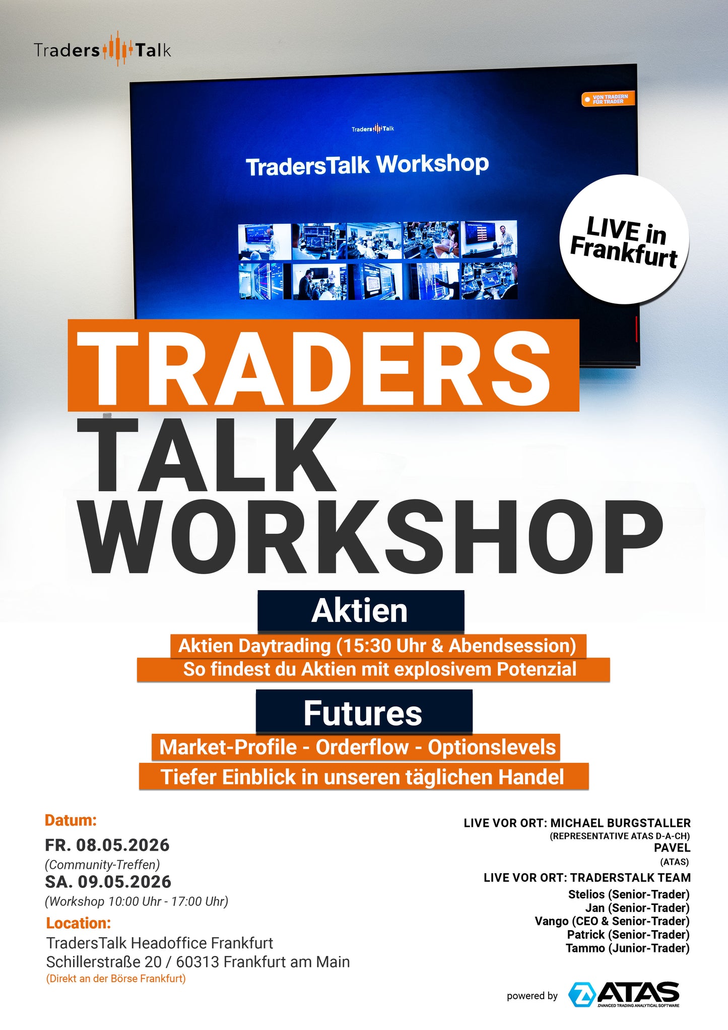 Futures & Aktien (TradersTalk & Atas Workshop 08.05-09.05.2026)